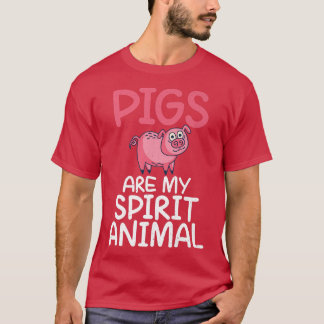 Varkens zijn mijn Spirit Animal Pig Eigenaar van V T-shirt