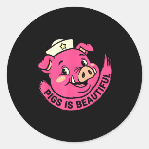 Varkens zijn mooie varkens halloween boerderij die ronde sticker