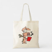 Varkens zingend uit een rood boek tote bag (Achterkant)