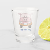 Varkensauto Cartoon Shot Glas (Achterkant)
