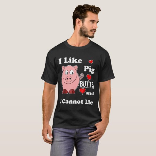 Varkensbout Love Ik hou van varkensbillen Grappig T-shirt (Voorkant volledig)