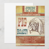 Varkensgebraden barbecue uitnodigingen (Voorkant / Achterkant)