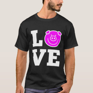 Varkensgebraden voor barbecues houden van roze var t-shirt