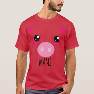 Varkensgezicht Kawaii Halloween Kostuum Voor Mami T-shirt
