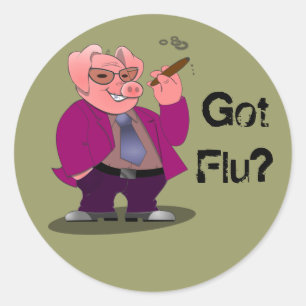 Varkensgriepstickers Ronde Sticker