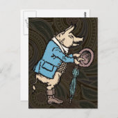 Varkensjas Piggy Schattige Formal Antiek Briefkaart (Voorkant / Achterkant)
