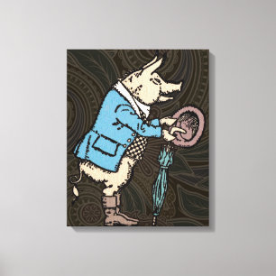 Varkensjas Piggy Schattige Formal Antiek Canvas Afdruk