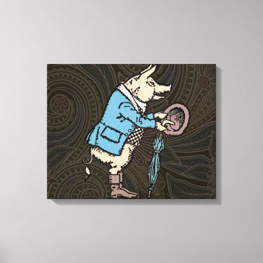 Varkensjas Piggy Schattige Formal Antiek Canvas Afdruk (Voorkant)