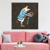 Varkensjas Piggy Schattige Formal Antiek Canvas Afdruk (Insitu (Woonkamer))
