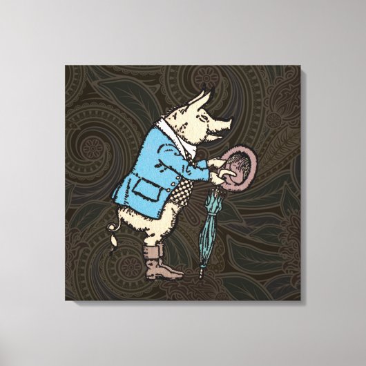 Varkensjas Piggy Schattige Formal Antiek Canvas Afdruk (Voorkant)
