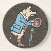 Varkensjas Piggy Schattige Formal Antiek Zandsteen Onderzetter (Voorkant)