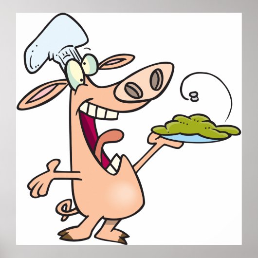 Varkenskaas met voedsel poster (Voorkant)