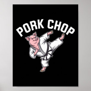 Varkenskarbonade - Grappig Varkens Karate Pun Poster