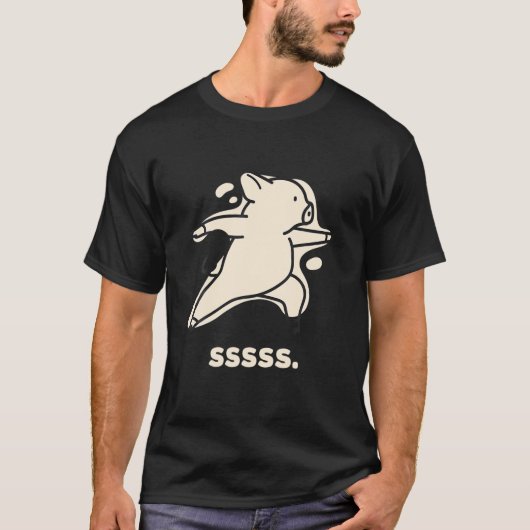 VarkensMeditating Lazy Oink Piggy Lover Relaxerend T-shirt (Voorkant)