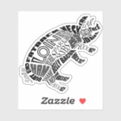 Varkensonderdelen snijden Word Cloud-typogram Sticker (Vel)