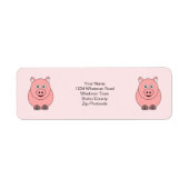 Varkensontwerp gepersonaliseerd retouradres etiket (Voorkant)