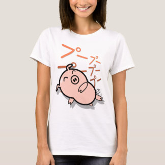 varkensontwerp met leuke animatiemodus t-shirt