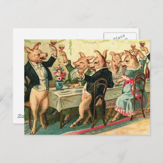 varkenspartij briefkaart (Voorkant / Achterkant)