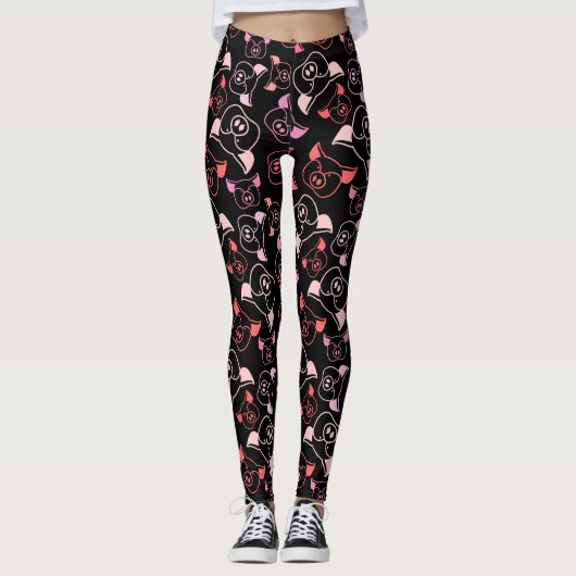 Varkenspatroon Leggings (Voorkant)
