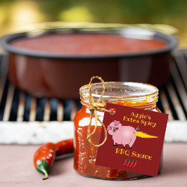 Varkensscheten Vuur Spicy BBQ-saus Bedankjes Labels