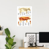 Varkensspier- en skeletanatomische Poster (Thuiskantoor)