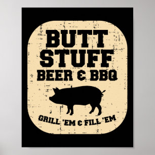 Varkensspul BBQ Grill Em Byrbecue Varkensvlees Gri Poster