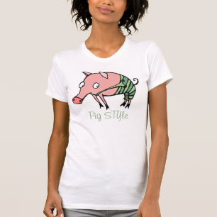 varkensstaartje grappig varkensvoer in een broek t-shirt