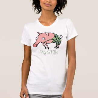 varkensstaartje grappig varkensvoer in een broek t-shirt
