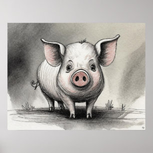 Varkenstekening - Archival Art Print