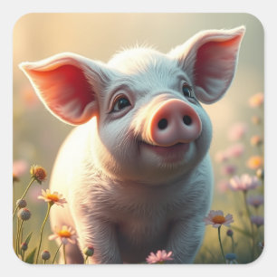 VarkenStickers Vierkante Sticker