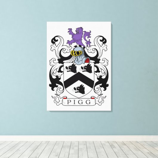 Varkensvarken Crest Canvas Afdruk (Insitu (Houten vloer))