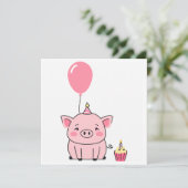 Varkensverjaardag Kaart (Staand voorkant)