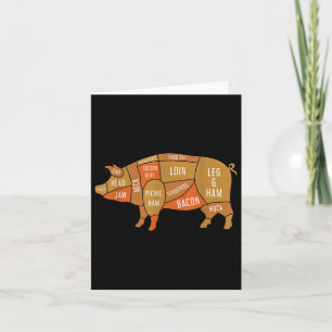 Varkensvlees Gerookte Vleesliefhebber Grappig BBQ Kaart
