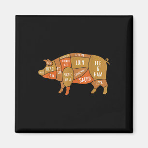 Varkensvlees Gerookte Vleesliefhebber Grappig BBQ  Magneet