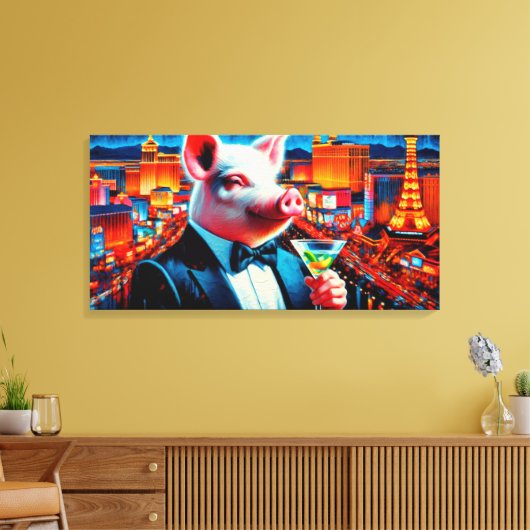 VARKENSVLEES NACHTLEVEN 3 CANVAS AFDRUK (Insitu (Woonkamer))