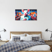 VARKENSVLEES NACHTLEVEN 4 CANVAS AFDRUK (Insitu (Slaapkamer))