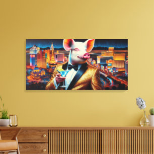 VARKENSVLEES NACHTLEVEN 5 CANVAS AFDRUK