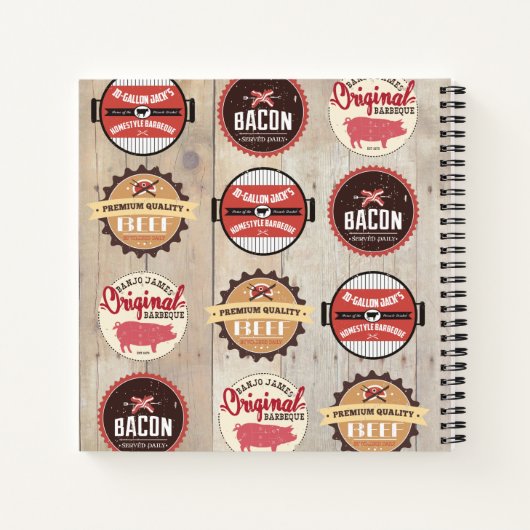 Varkensvlees spek vlees persoonlijk kookboek recep notitieboek (Achterkant)