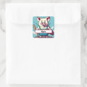 Varkensvlees van de landbouwer met diameter vierkante sticker (Tas)