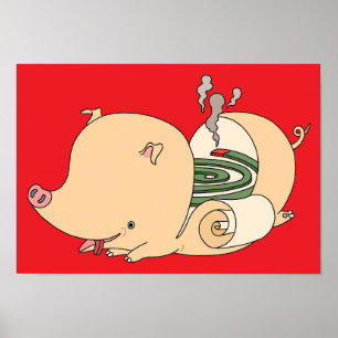 Varkensvormige muggenrol. poster