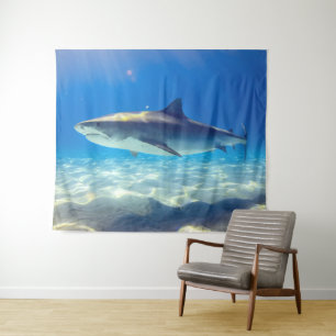 Varkenszwemmen Blauwe Oceaan Water Wandkleed