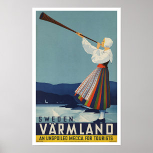 Varmland Zweden - Vintage Travel Poster