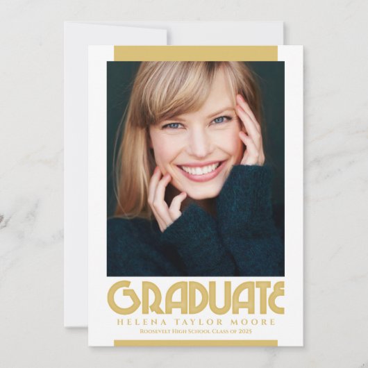 Varsity Blues Graduate Photo Faire-part (Devant)