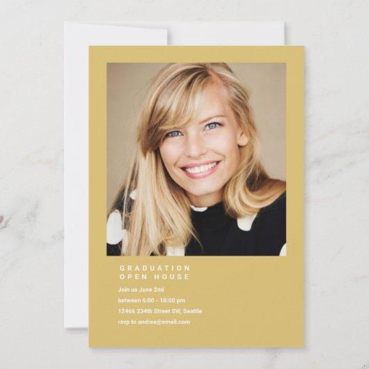 Varsity Blues Graduate Photo Faire-part (Dos)