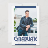 Varsity Blues Graduate Photo Faire-part (Devant)