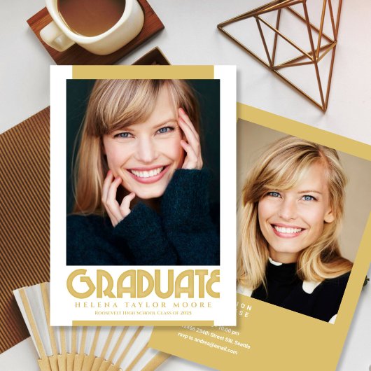 Varsity Blues Graduate Photo Faire-part