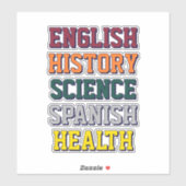 Varsity Class Name Stickers (Vel)