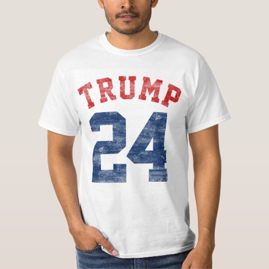 Varsity Donald Trump voor President 2024 T-shirt (Voorkant)
