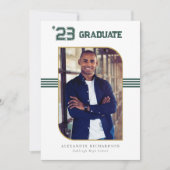 Varsity Letterman | Foto van Green & Gold Afstuder Aankondiging (Voorkant)