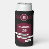 Varsity Letterman | Monogram Afstuderen Burgundy (Seltzer Achterkant)